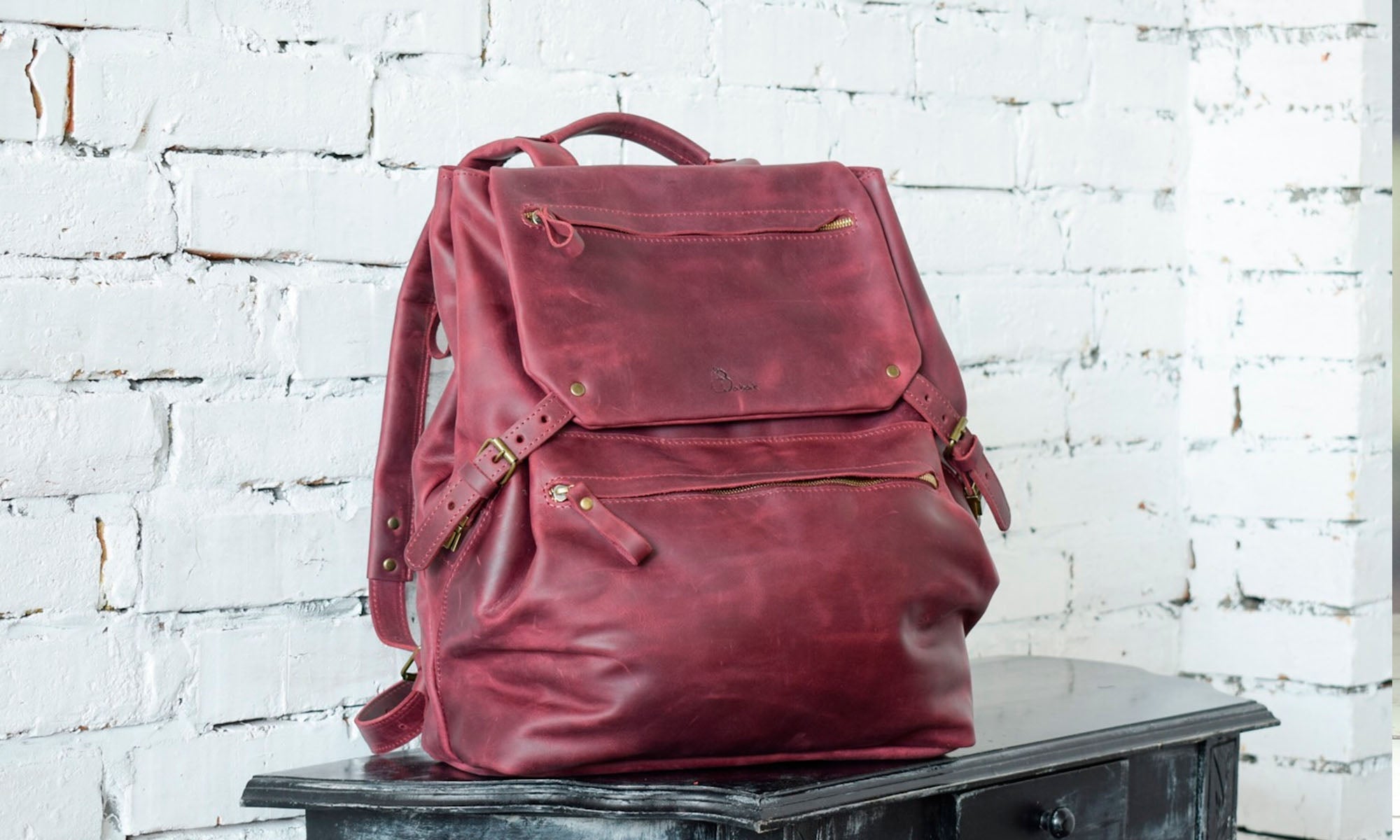 Leather backpack Trip Brandy – Babak