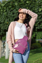 Leather backpack Sling-Bag Purple
