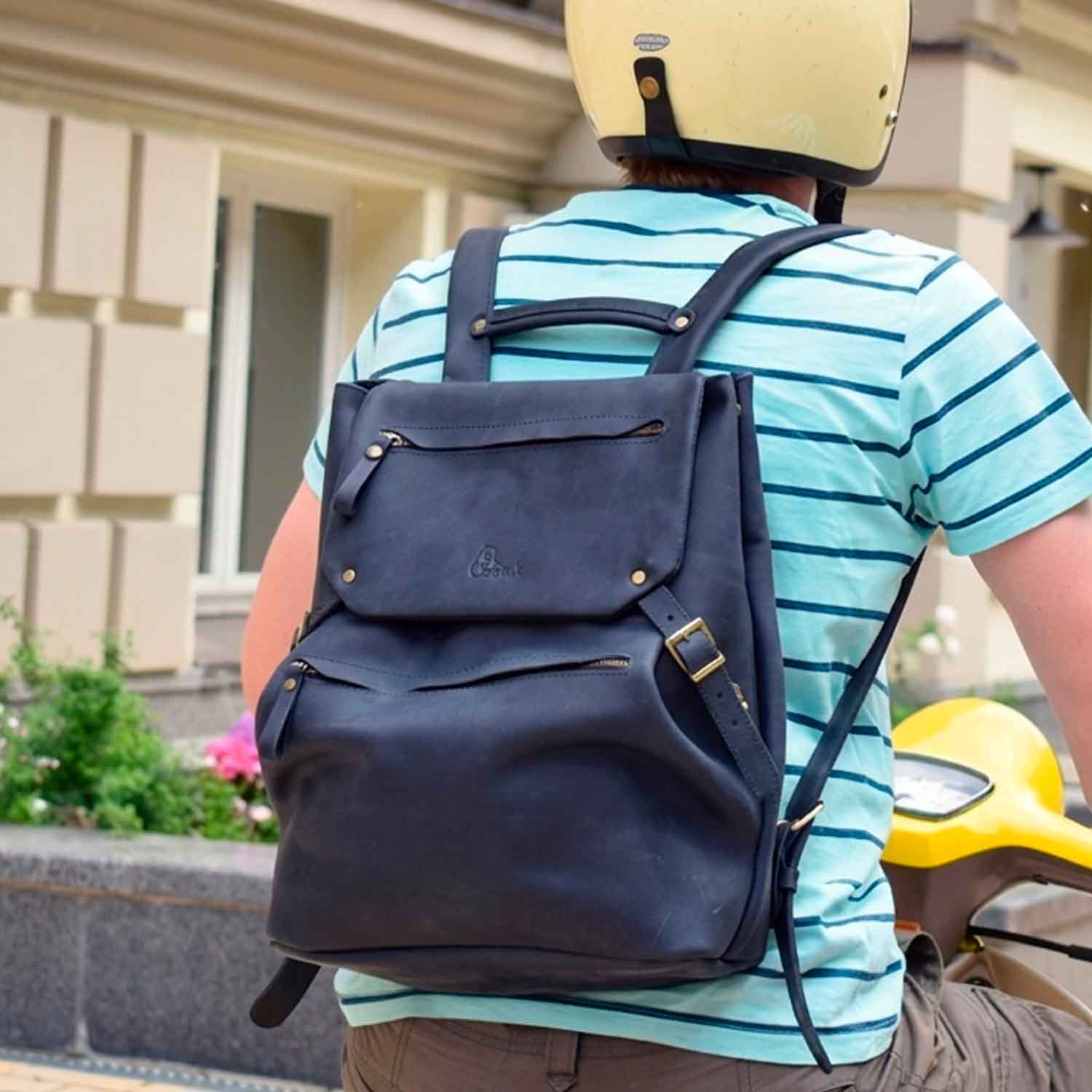 Leather backpack Trip Brandy