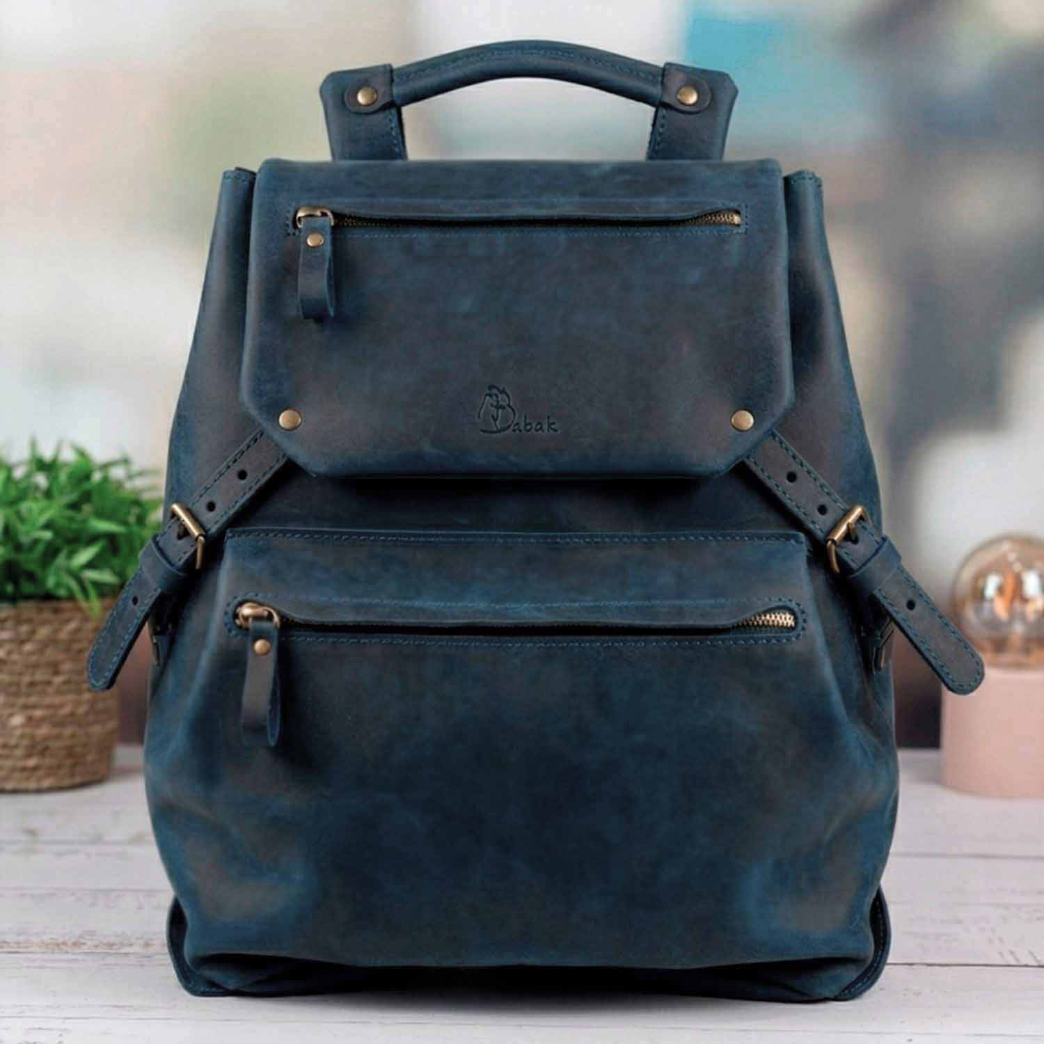 Leather backpack Trip Onyx