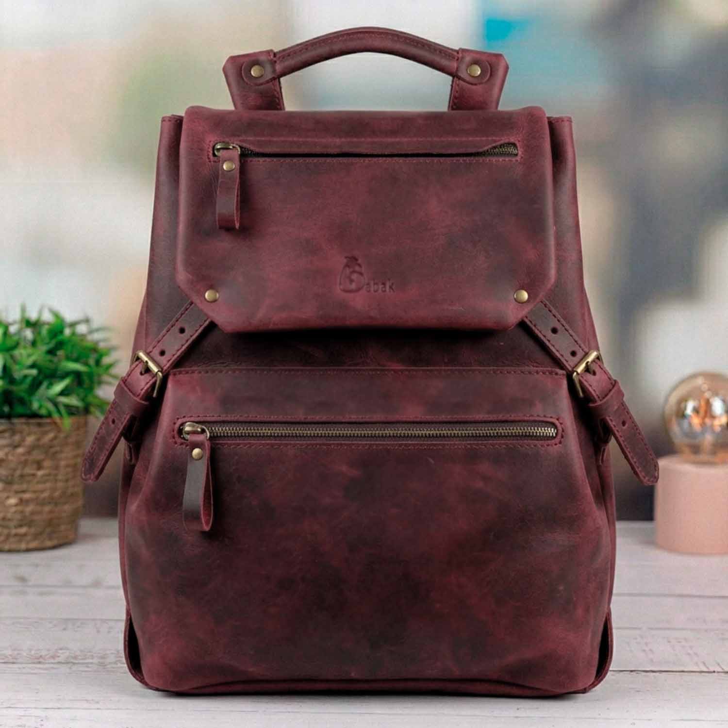 Leather backpack Trip Onyx