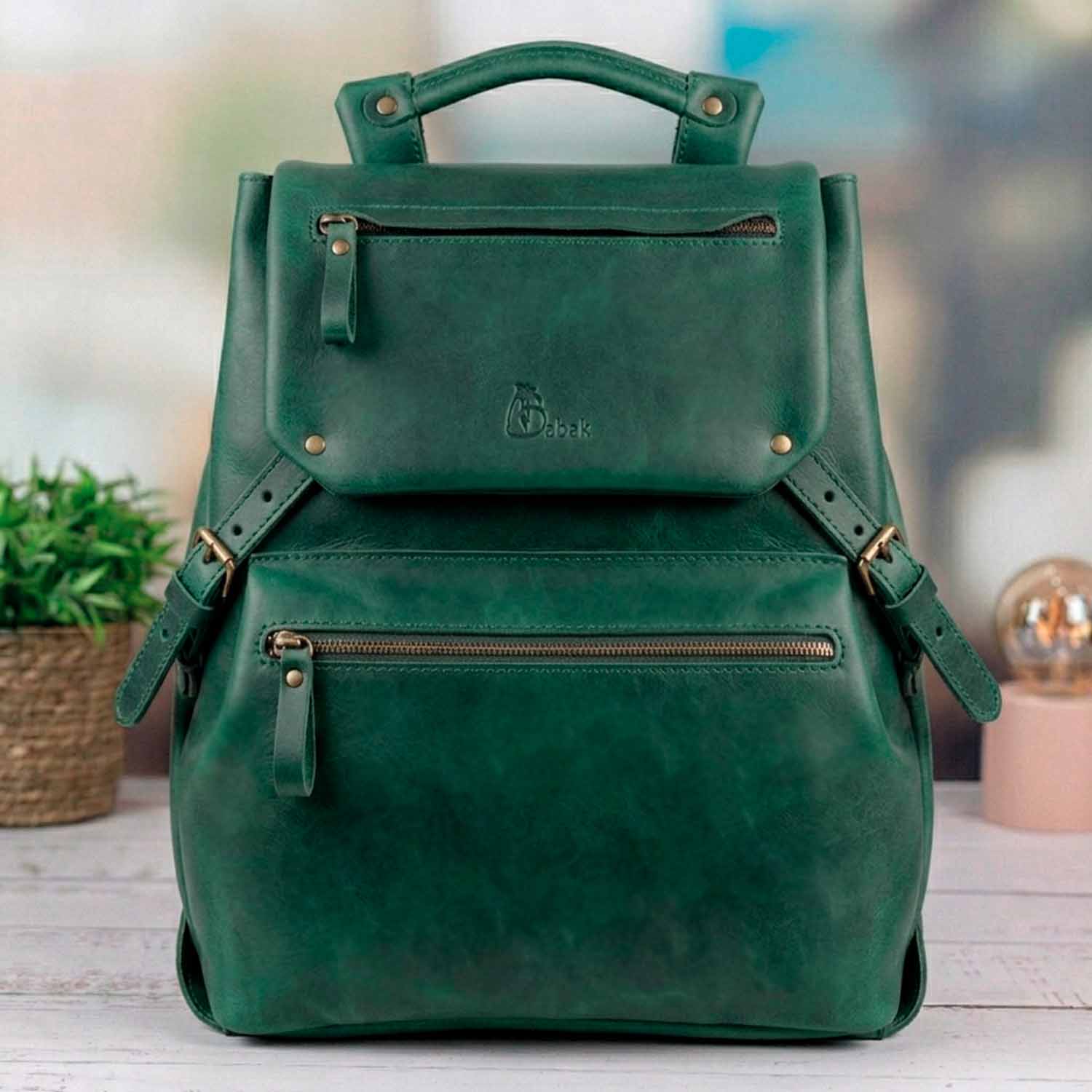 Leather backpack Trip Onyx
