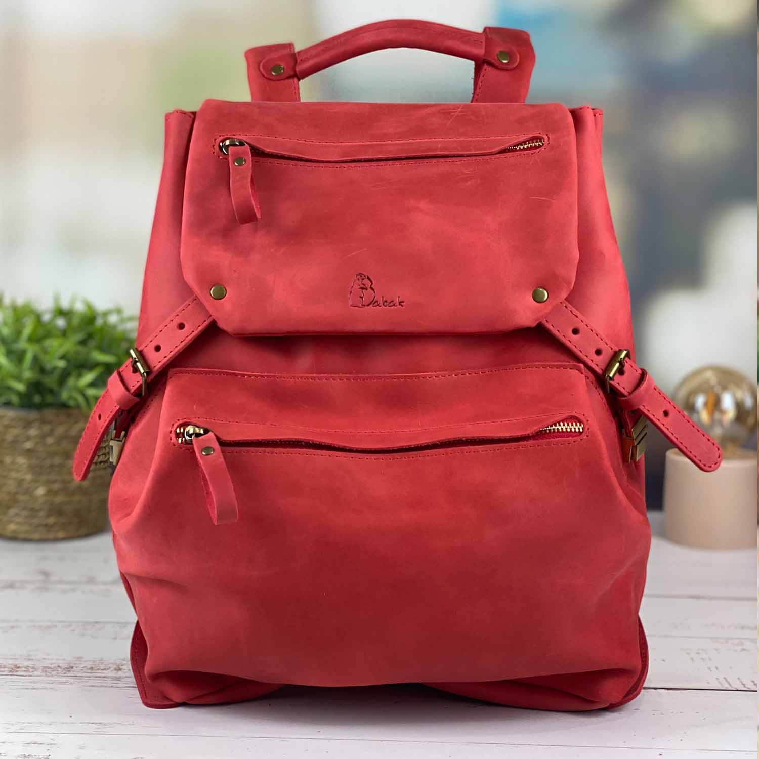 Leather backpack Trip Onyx