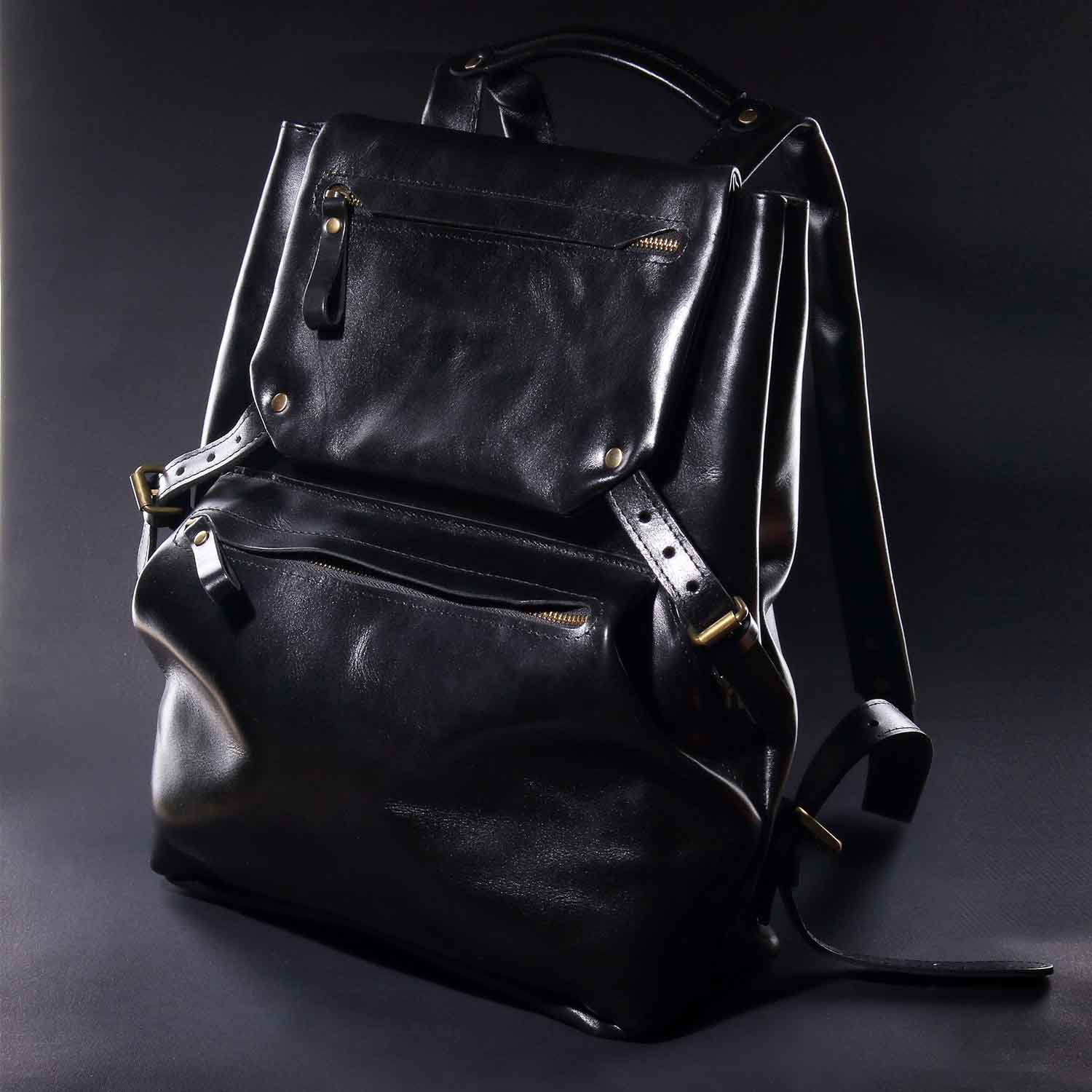 Leather backpack Trip Brandy