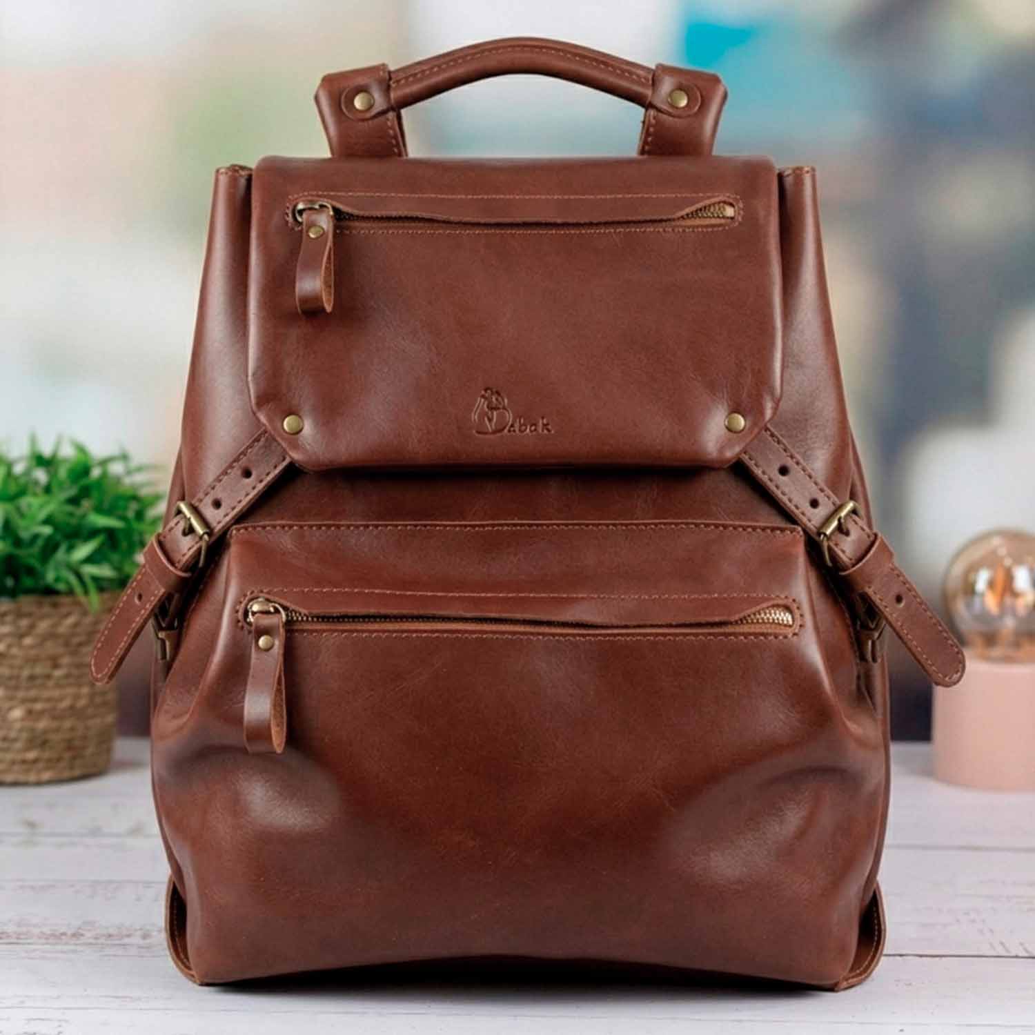 Leather backpack Trip Onyx