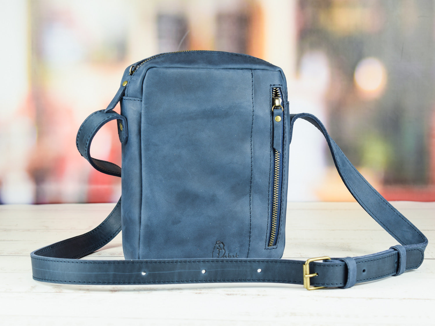 Leather bag Tiko Blue