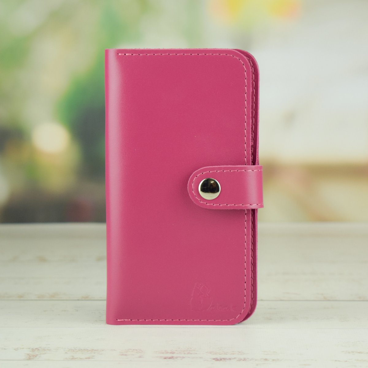 Leather wallet Raspberry