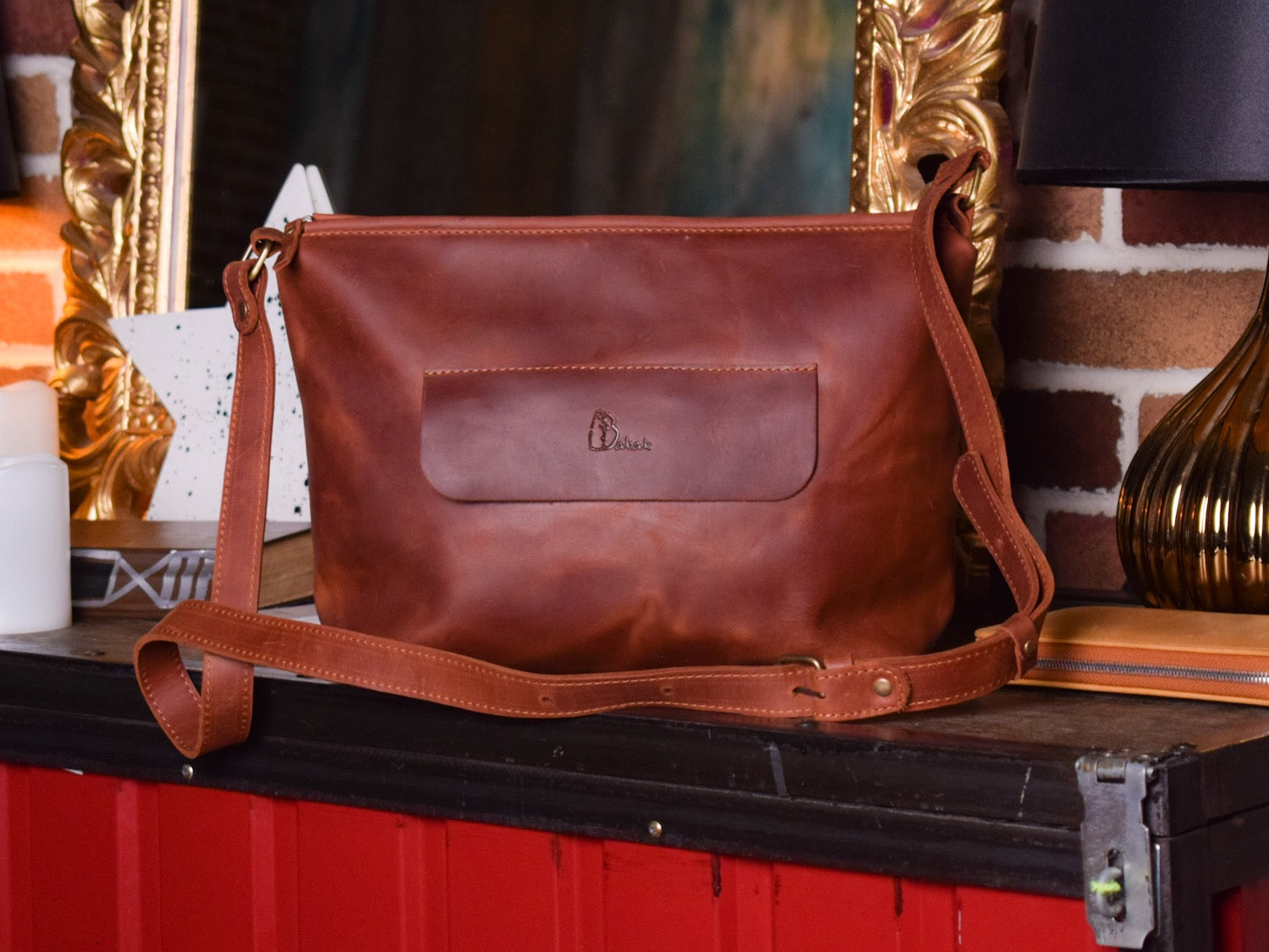 Cardamon Cognac leather bag
