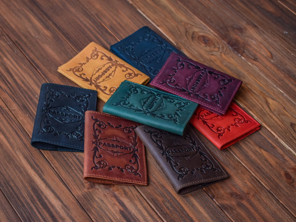 Leather passport cover