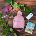 Leather Sling-Bag Backpack Pink