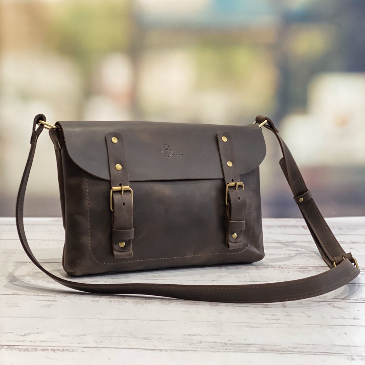 Leather Crossbody Bag Brown