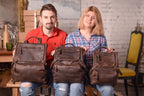 Trip leather backpack in three sizes