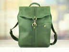 Leather backpack Carbine Green