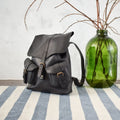 Leather backpack ROCK Black