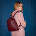 Trian leather backpack Bordo-shine
