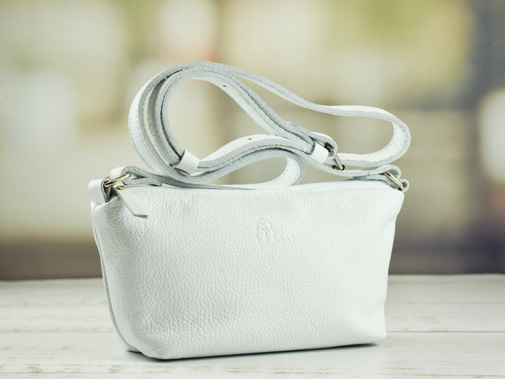 Leather bag Gracia White-shine