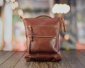 Boston Brandy Leather Backpack