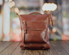 Boston Brandy Leather Backpack