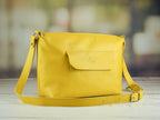 Leather bag Cardamon Yellow-shine