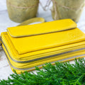 Leather wallet Yellow-shine