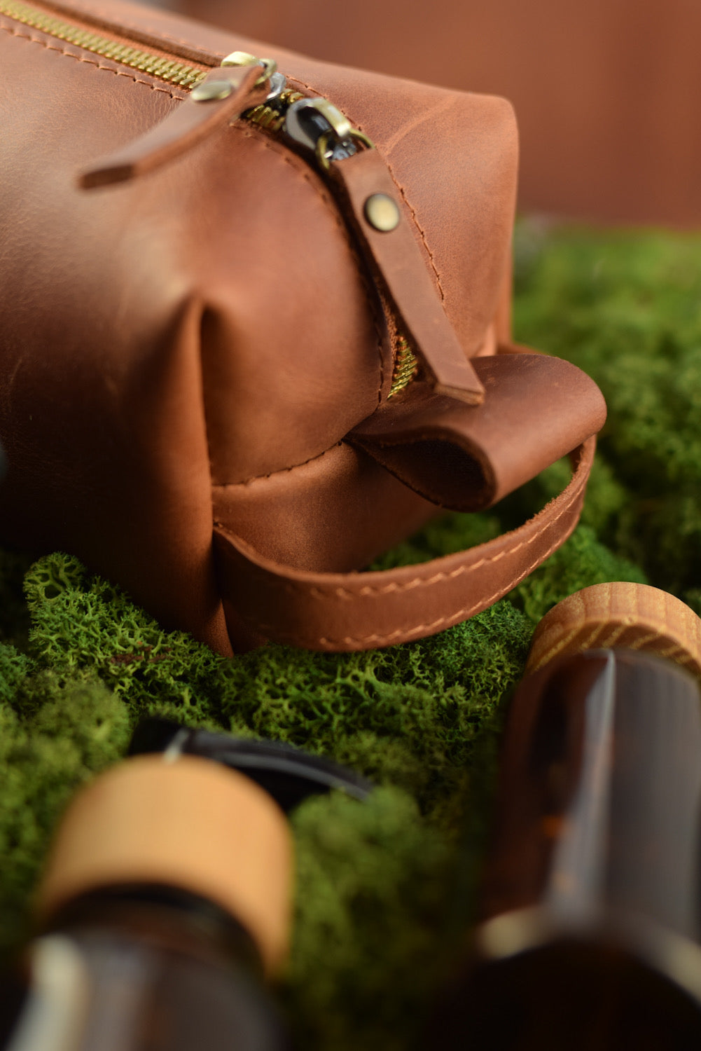 Leather toiletry bag 4 sizes