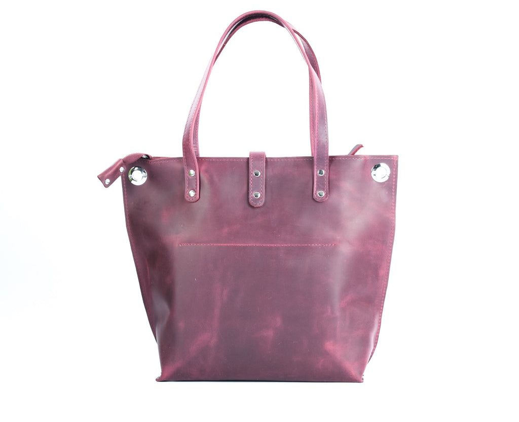 Leather Tote Bag Marsala "S"
