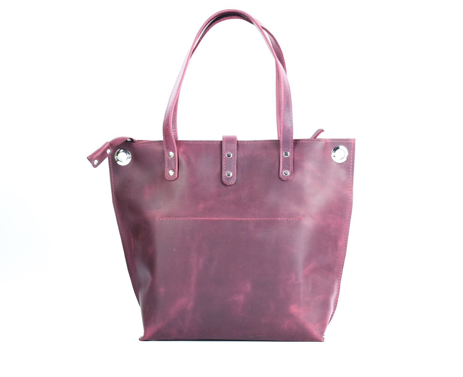 Leather Tote Bag Marsala "S"