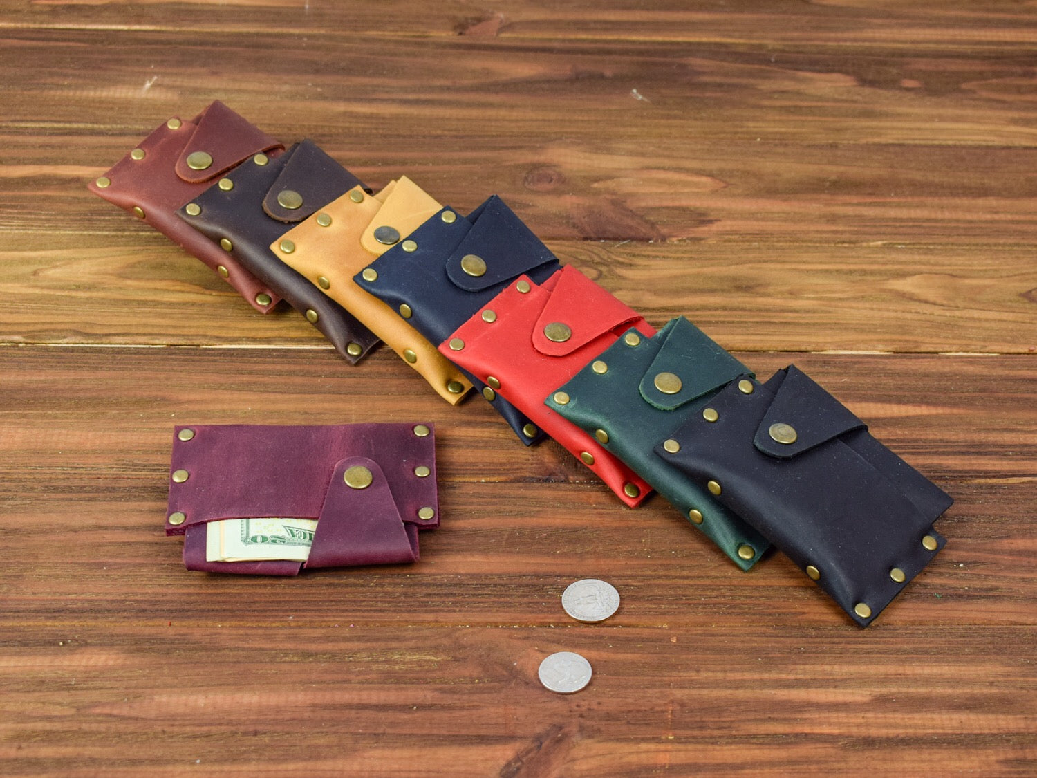 Leather cardholder Brown maxi