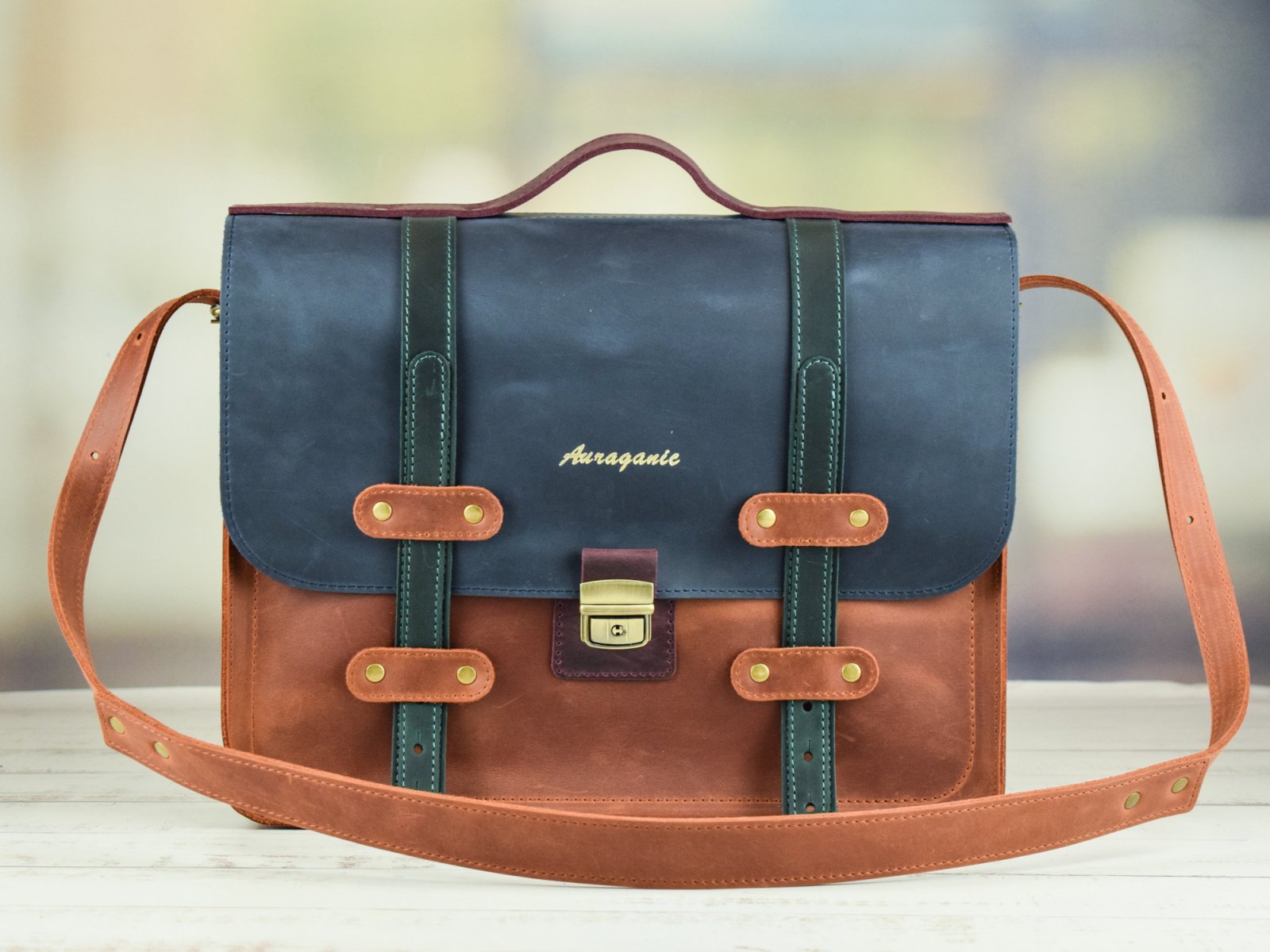 Leather briefcase 869 Combi