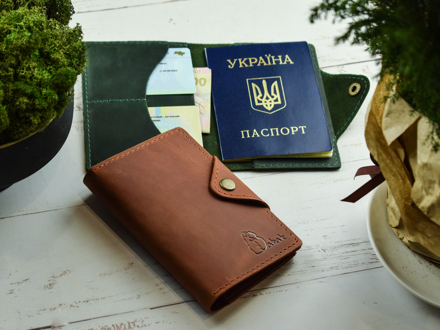 Leather passport cover