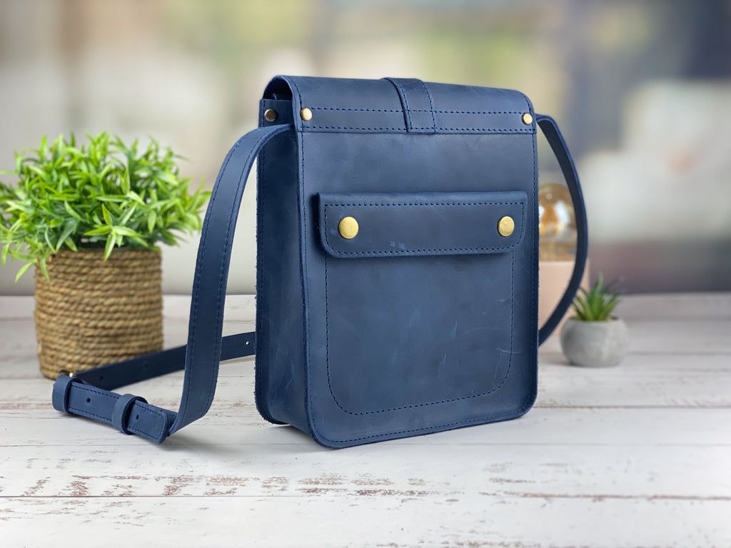 Weaver Blue leather bag