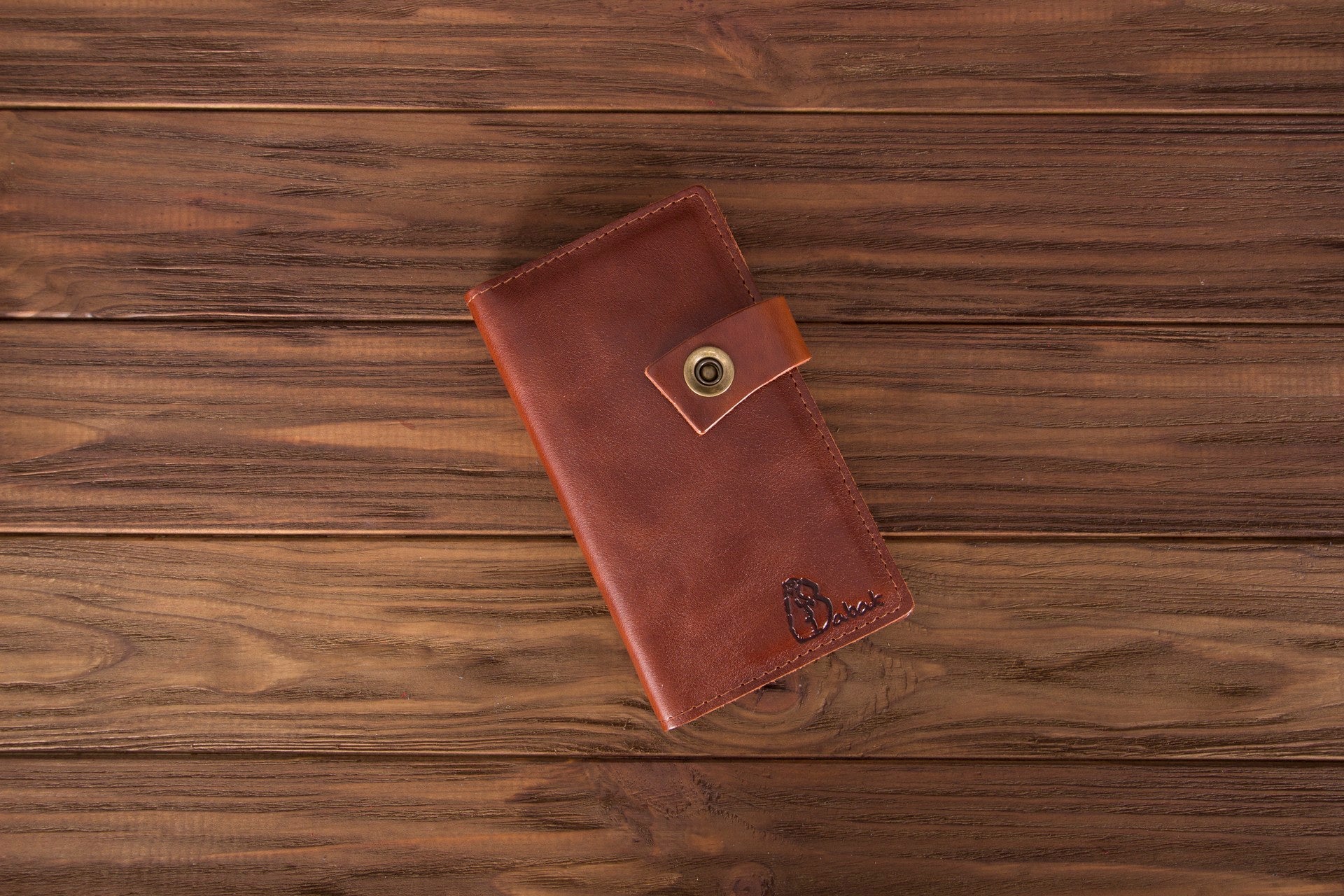 Leather wallet Brandy