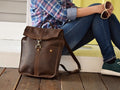 Leather backpack Carbine Brown