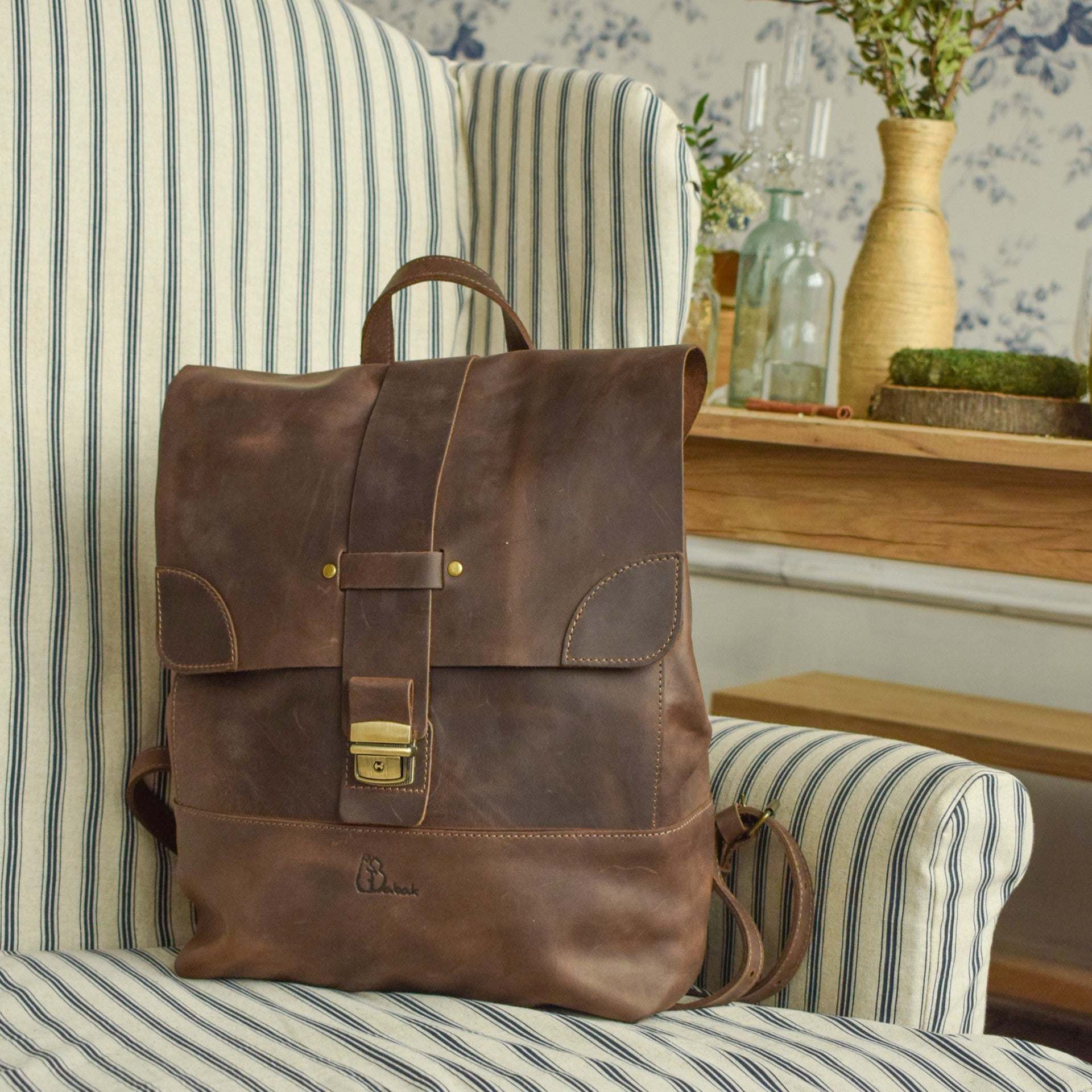 Leather backpack Sampo Brown