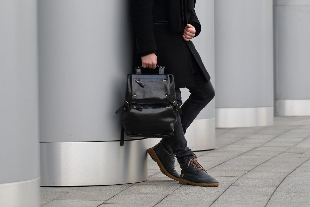 Leather backpack Trip Onyx