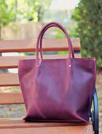 Leather Shopper bag Marsala