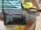 Leather Crossbody Bag Black-shine
