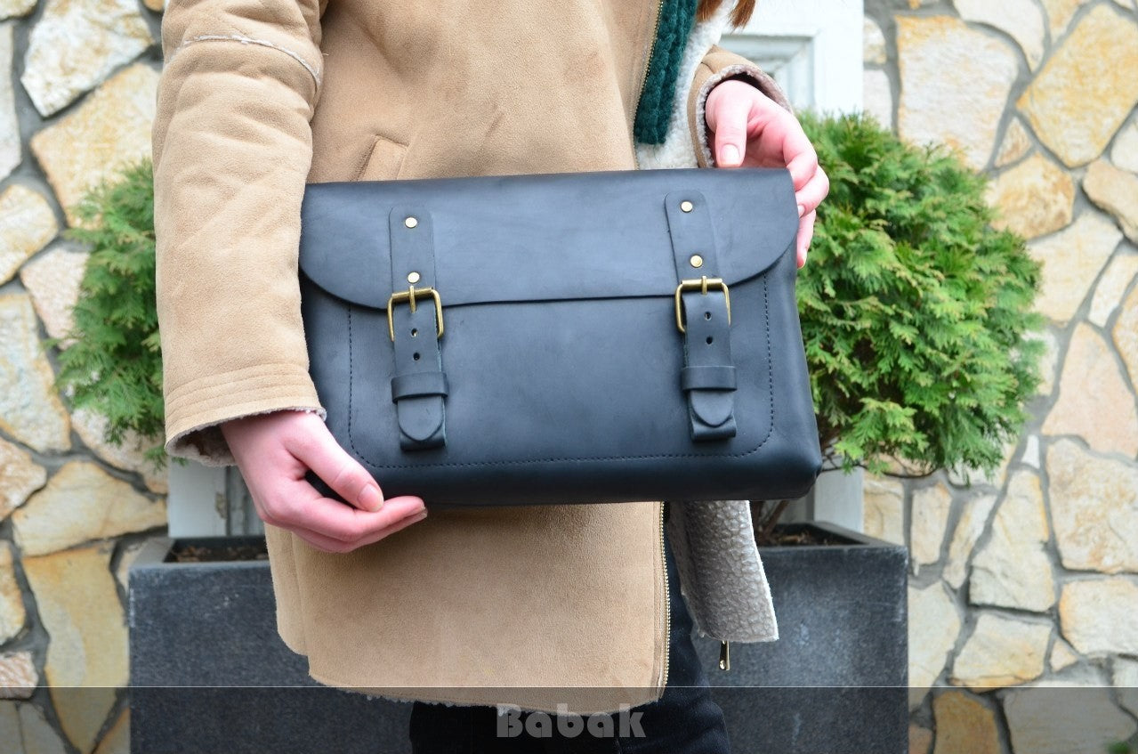 Leather Crossbody Bag Black