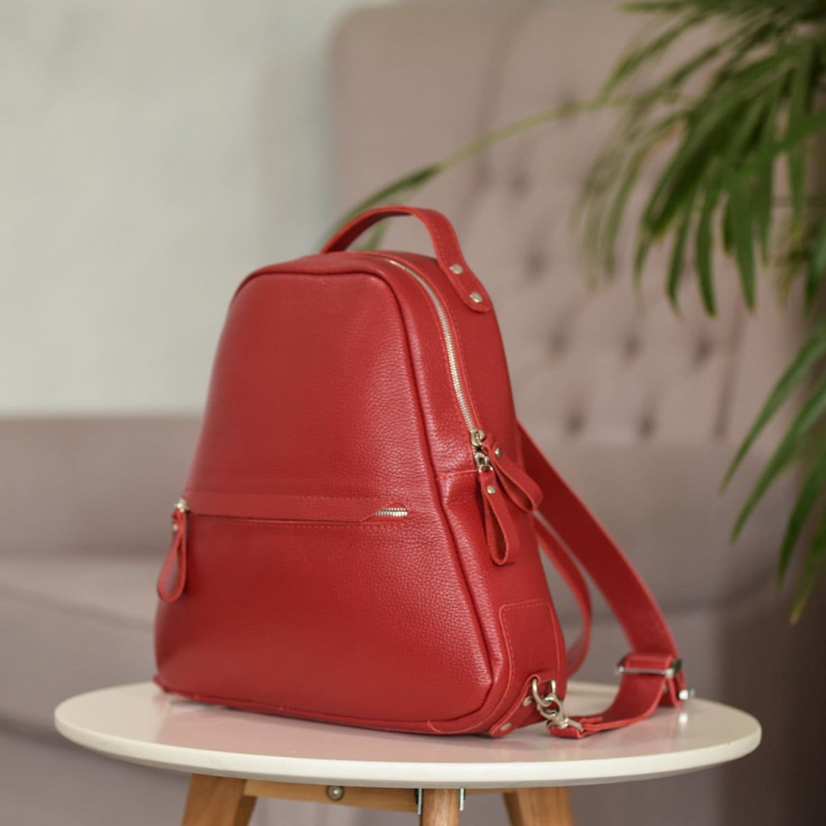 Trian Red-shine leather backpack