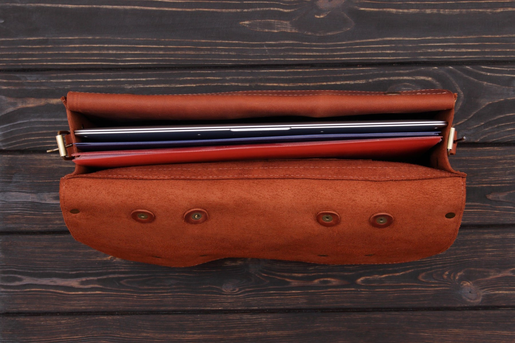 Folio Cognac Leather Briefcase