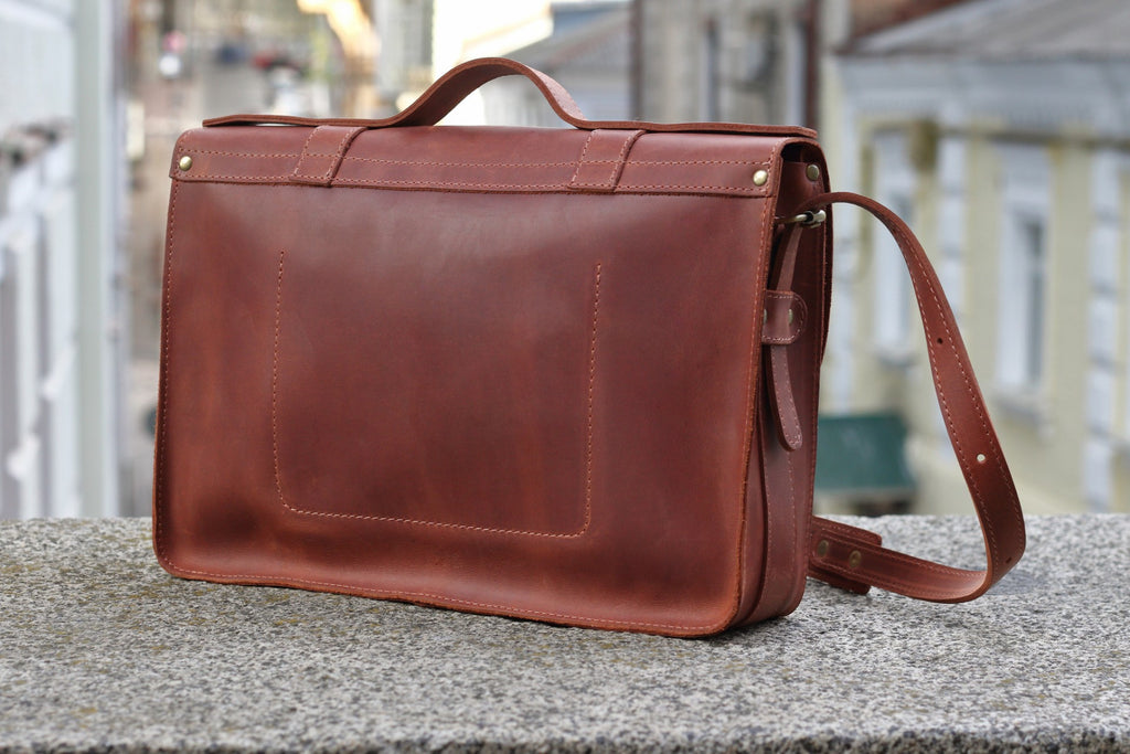 Folio Cognac Leather Briefcase