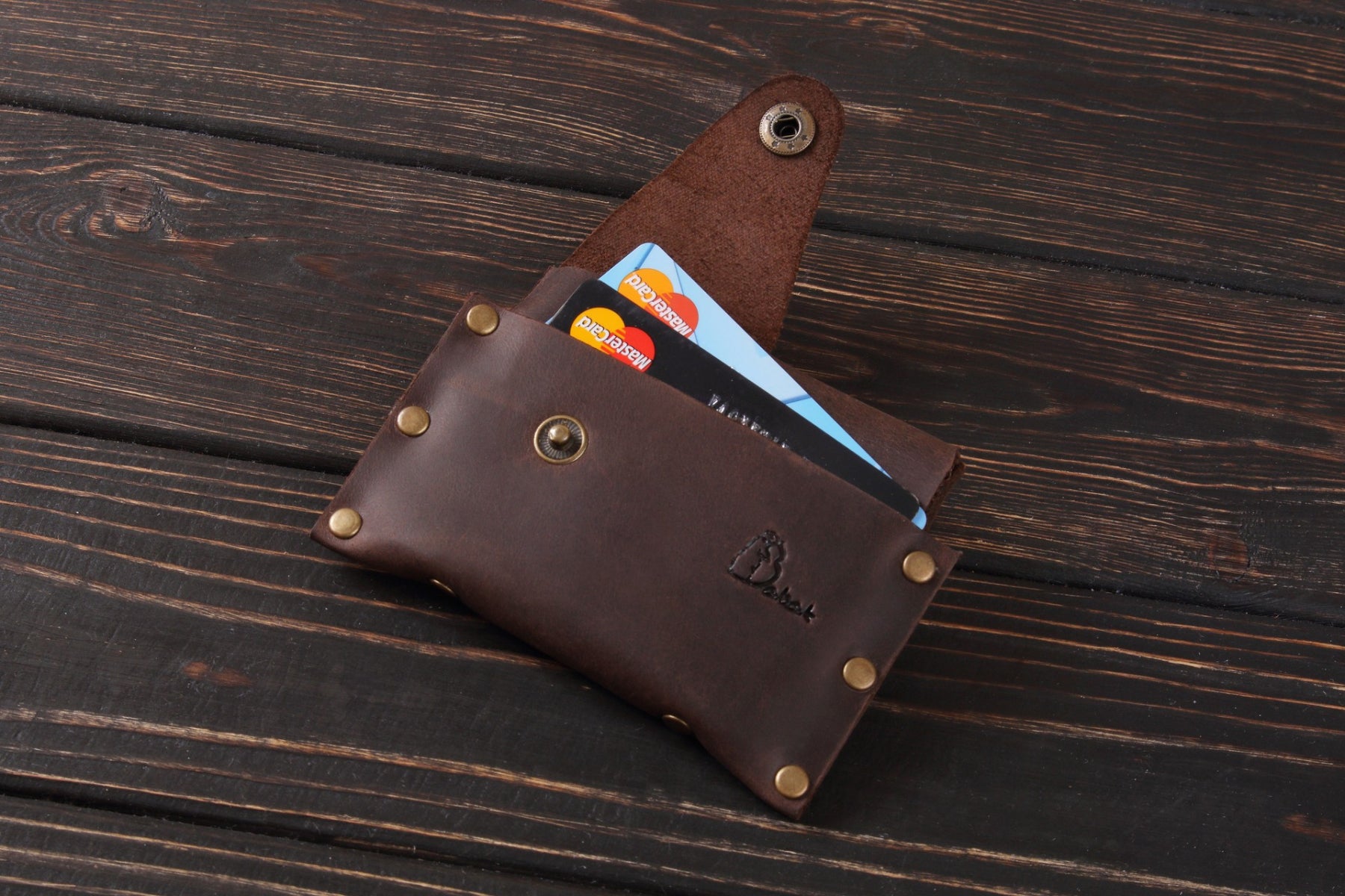 Leather cardholder Brown maxi