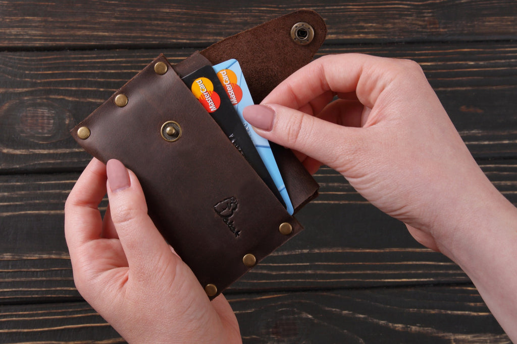 Leather cardholder Brown maxi