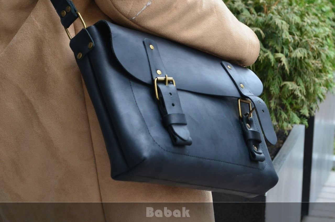 Leather Crossbody Bag Black