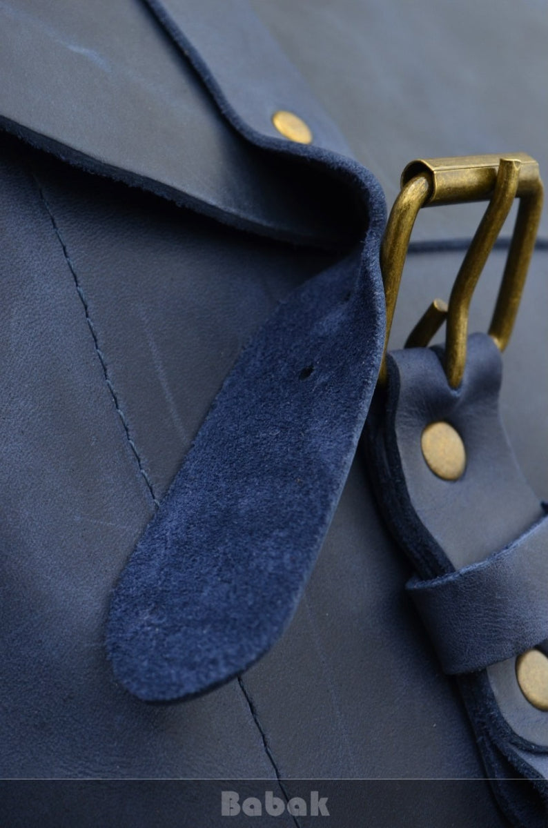 Leather Crossbody Bag Blue