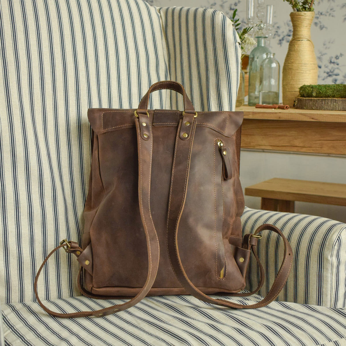 Leather backpack Sampo Brown