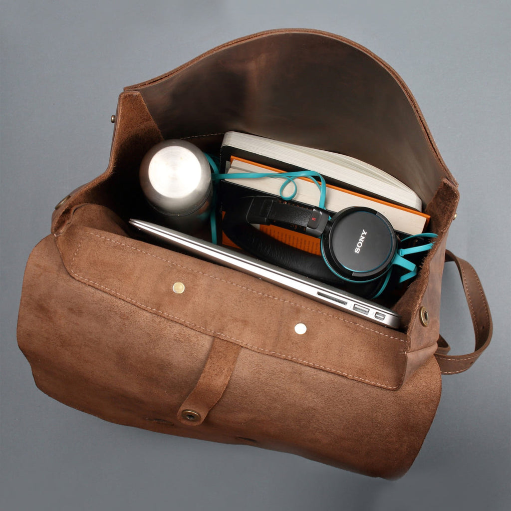 Leather backpack Sampo Brown