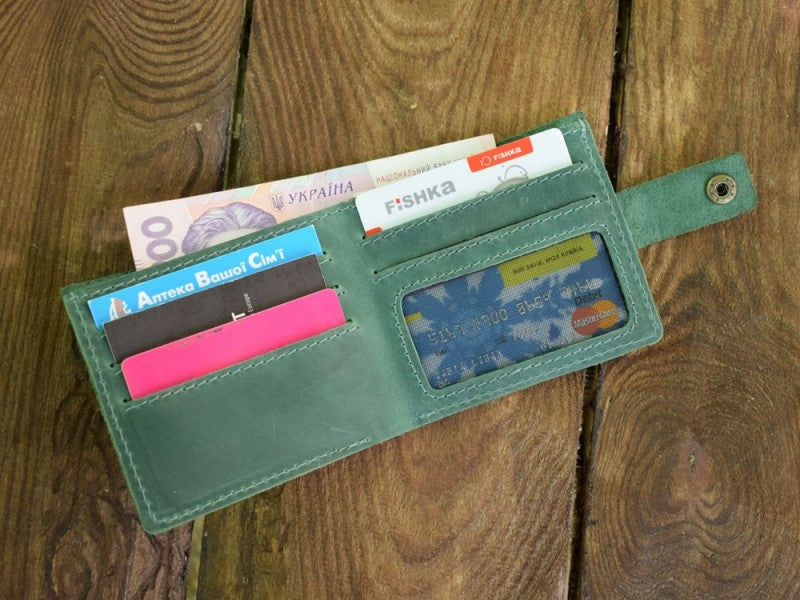 Leather wallet Green