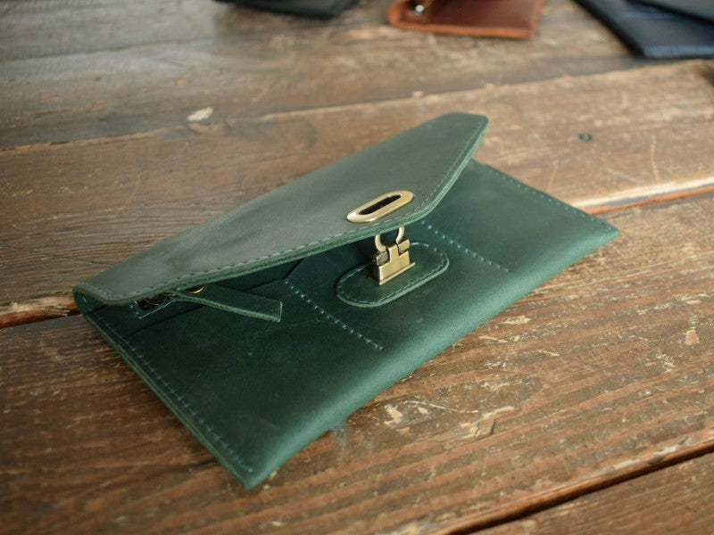 Leather wallet Green