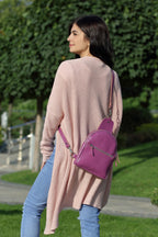 Leather backpack Sling-Bag Purple